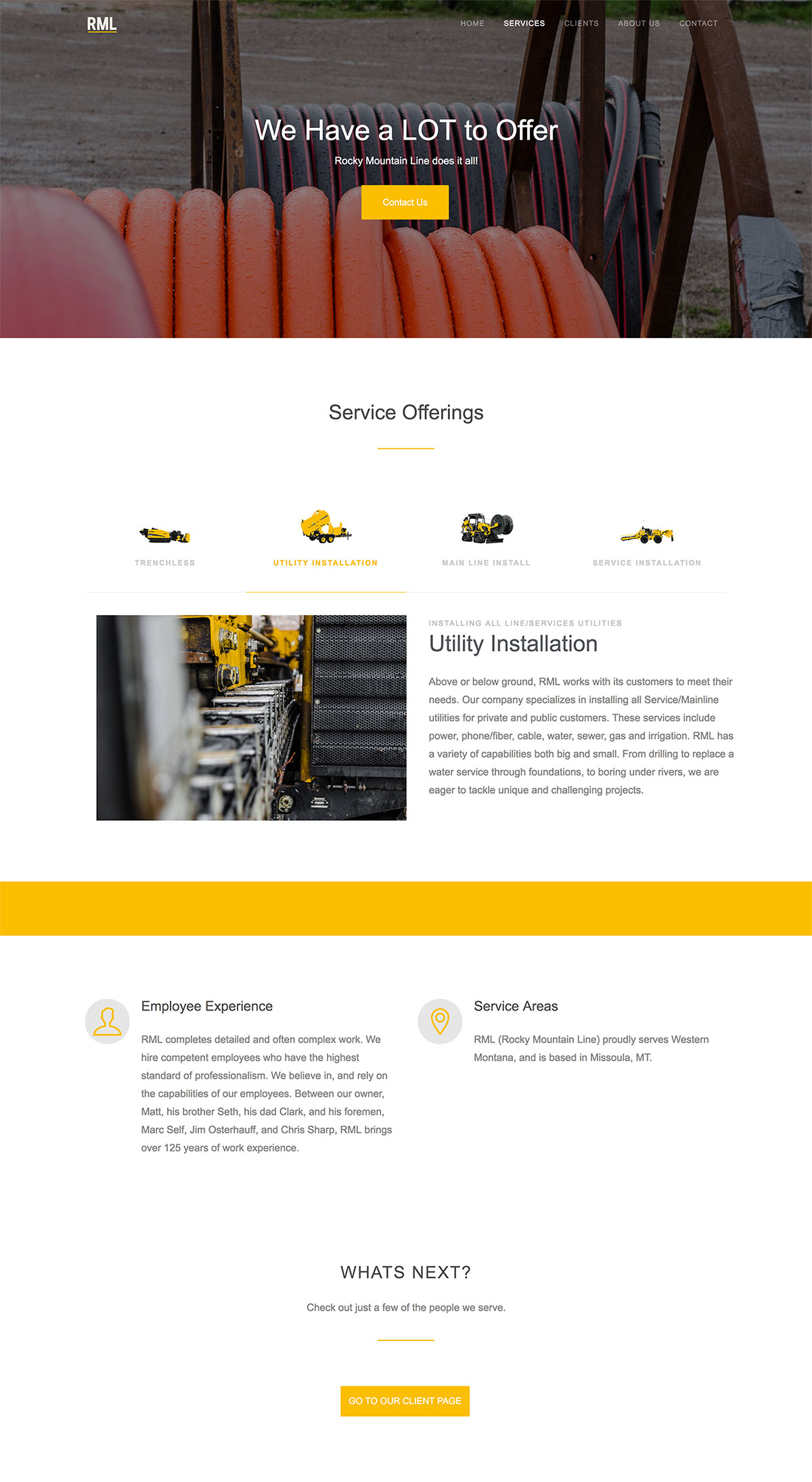 website design services page of RMLMontana.com